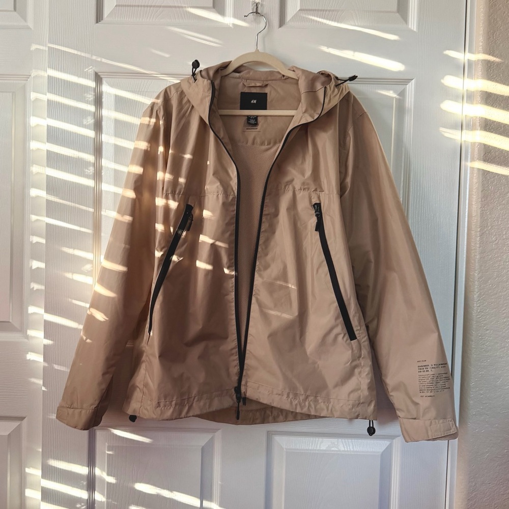 H&M Tan Hooded Windbreaker Jacket